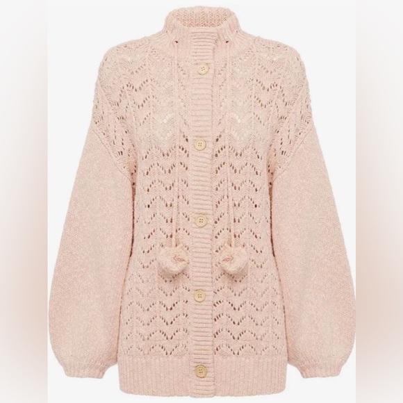 New alice McCALL Women's Cream and Pink Knit Cardigan - Picture 2 of 8